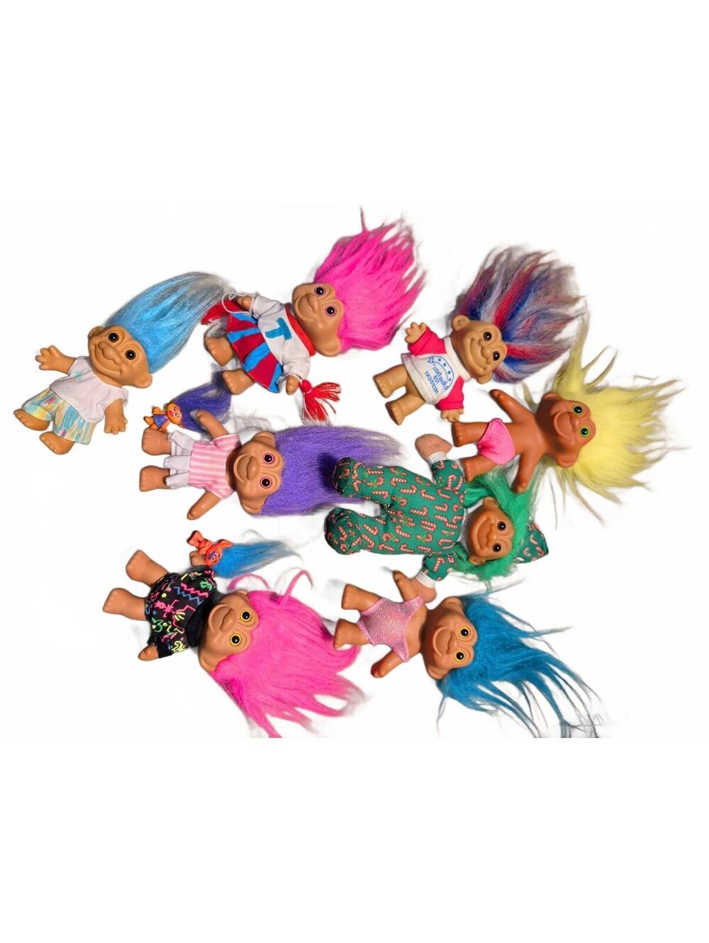 Vintage Troll Dolls Lot Kids Toys Nostalgia Collection Gift
